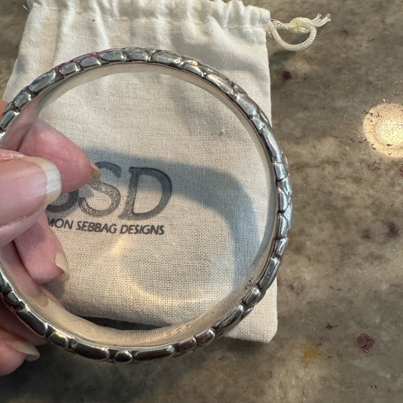 Simon Sebbag Silver Textured Bangle - Picture 4 of 7
